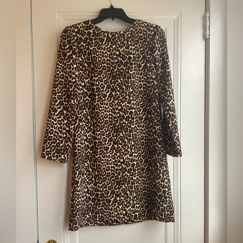 Leopard print long sleeves J.Crew dress